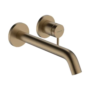 Tecturis S Single lever basin mixer for concealed installation wall mounted EcoSmart+ with spout 22,5 cm  Brushed Bronze