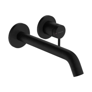 Tecturis S Single lever basin mixer for concealed installation wall mounted EcoSmart+ with spout 22,5 cm  Matt Black