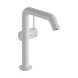 Tecturis S Single lever basin mixer 210 Fine CoolStart EcoSmart+ with swivel spout and push open waste set  Matt White