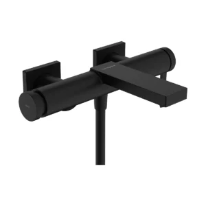 Tecturis E Single lever bath mixer for exposed installation  Matt Black