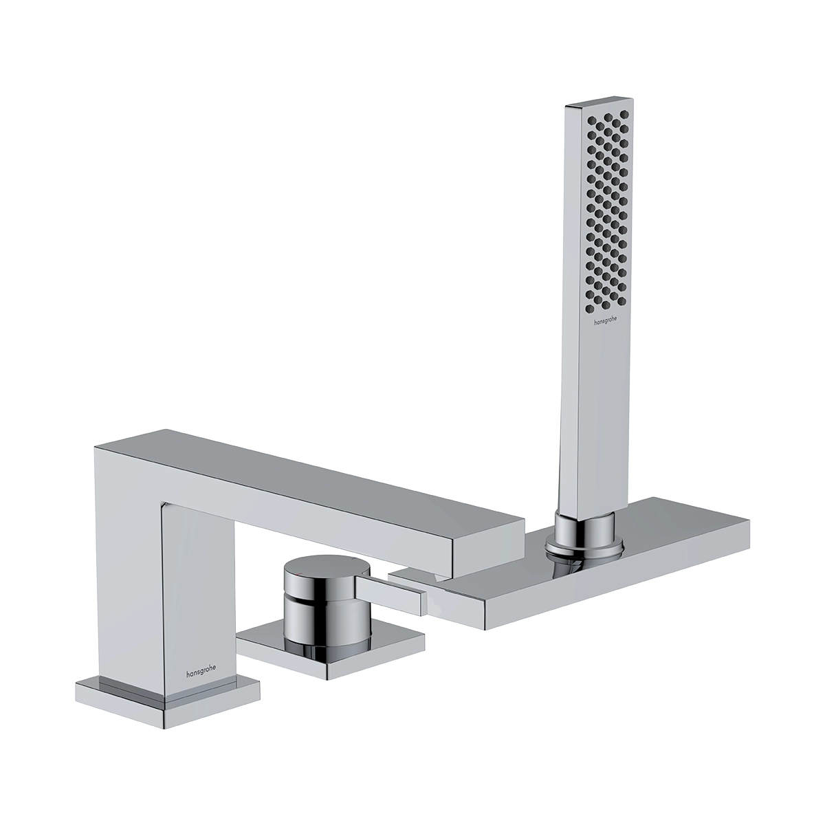 Tecturis E 3 hole rim mounted single lever bath mixer with sBox Chrome