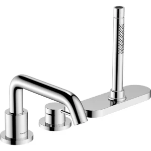 Tecturis S 3 hole rim mounted single lever bath mixer with sBox  Chrome