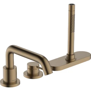 Tecturis S 3 hole rim mounted single lever bath mixer with sBox  Brushed Bronze