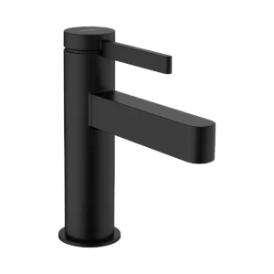 Finoris Single lever basin mixer 100 with push open waste set  Matt Black