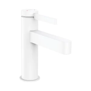 Finoris Single lever basin mixer 100 with push open waste set  Matt White