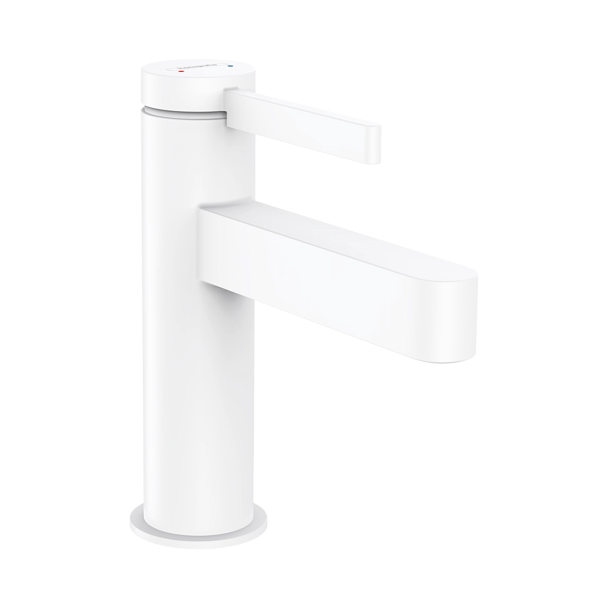Finoris Single lever basin mixer 110 with pop up waste set Matt White