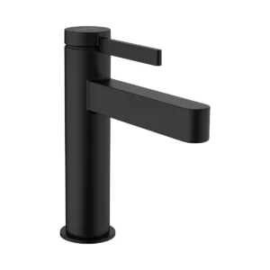 Finoris Single lever basin mixer 110 with push open waste set  Matt Black