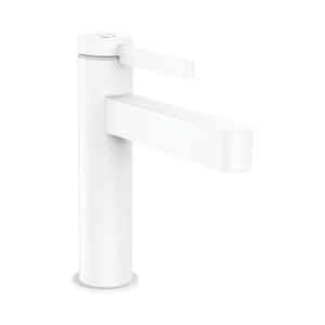 Finoris Single lever basin mixer 110 CoolStart with push open waste set  Matt White