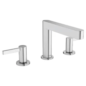 Finoris 3 hole basin mixer 110 with push open waste set  Chrome