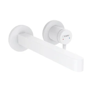 Finoris Single lever basin mixer for concealed installation wall mounted with spout 22,8 cm  Matt White