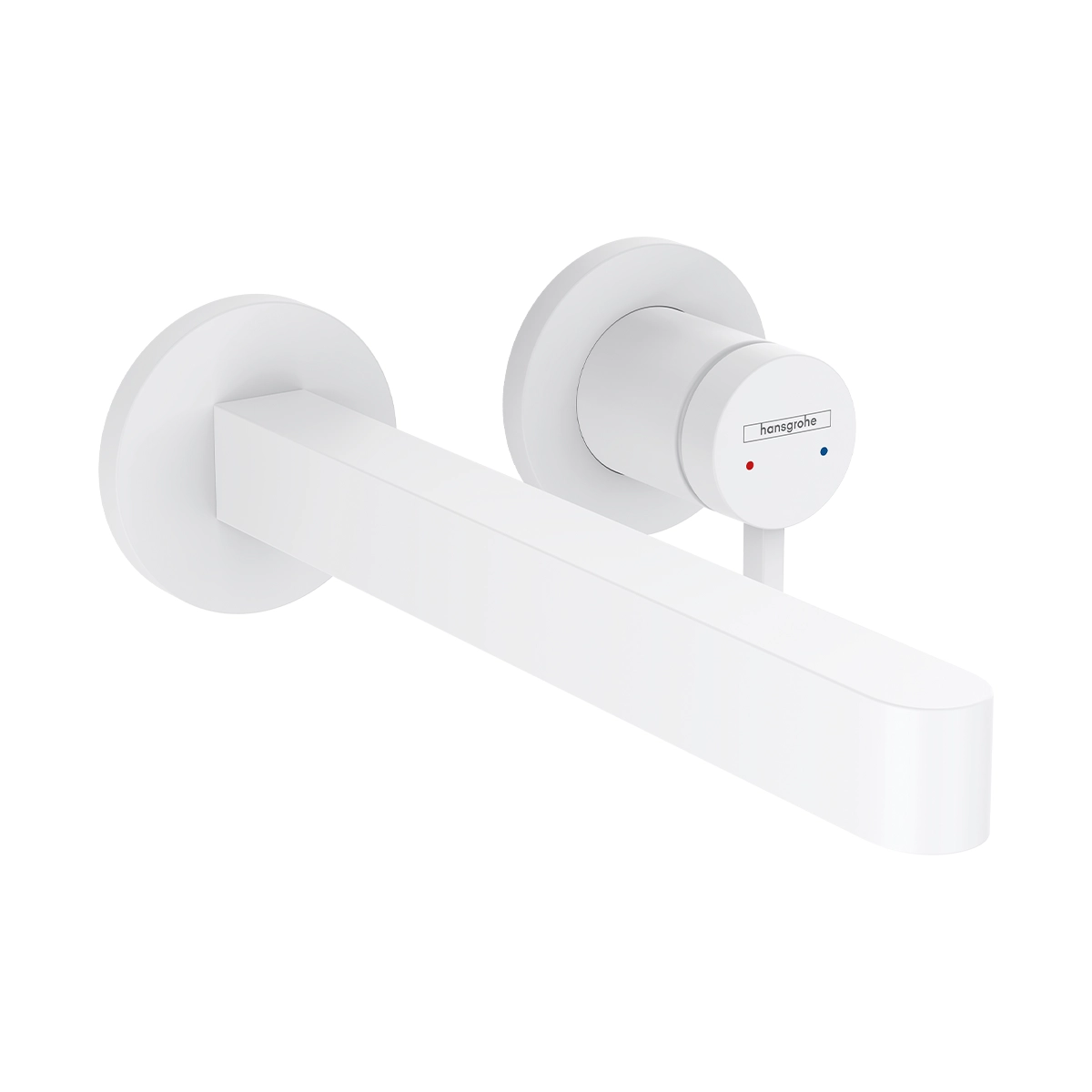 Finoris Single lever basin mixer for concealed installation wall mounted with spout 22,8 cm Matt White