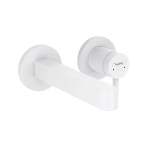 Finoris Single lever basin mixer for concealed installation wall mounted with spout 16,8 cm  Matt White