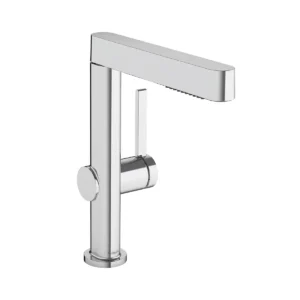 Finoris Single lever basin mixer 230 with pull out spray, 2jet and push open waste set  Chrome