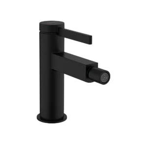 Finoris Single lever bidet mixer with push open waste set  Matt Black