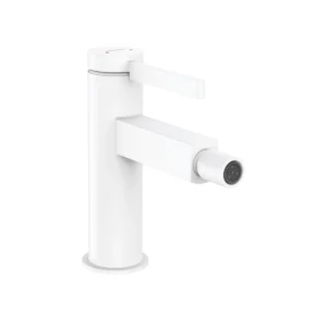 Finoris Single lever bidet mixer with push open waste set  Matt White