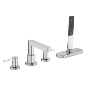 Finoris 4 hole rim mounted bath mixer with sBox  Chrome
