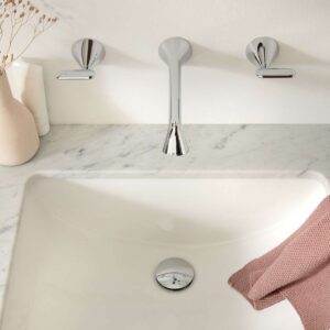 Vado Arrondi 3 Hole Wall Mounted Basin Mixer Lever Handle
