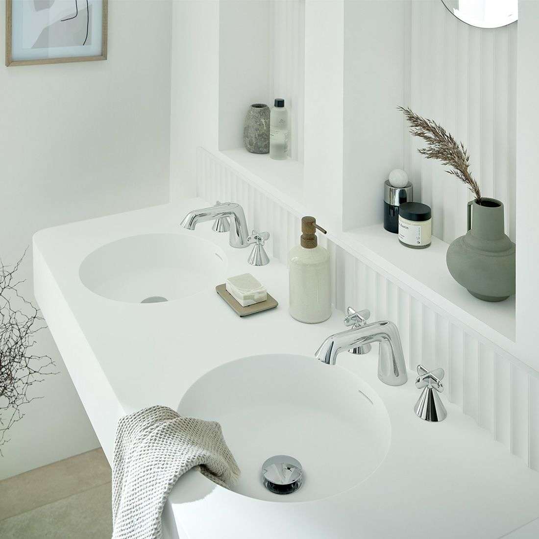 Vado Arrondi 3 Hole Basin Mixer Cross Handle - Image 2