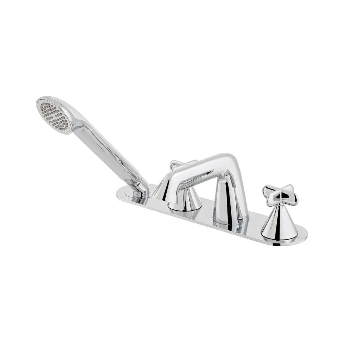 Vado Arrondi Deck Mounted 4 Hole Thermostatic Bath Shower Mixer Cross Handle - Image 4