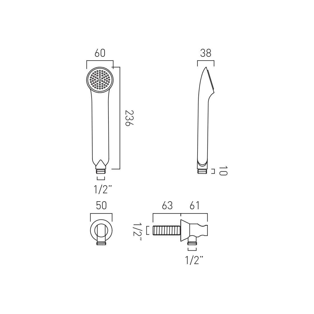 Vado Arrondi Single Function Mini Kit with Integrated Outlet - Image 2