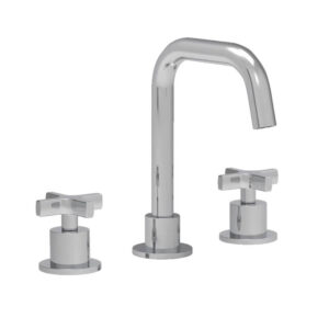 Coalbrook Bank 3 hole deck mounted basin mixer with angled swivel spout