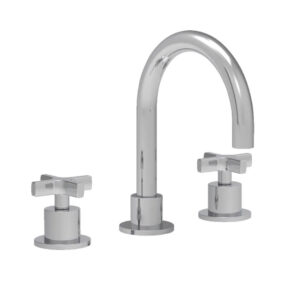 Coalbrook Bank 3 hole deck mounted basin mixer with round swivel spout