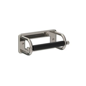 Lefroy Brooks Classic Paper Holder With Black Ceramic Bar - Silver Nickel