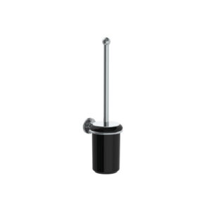 Lefroy Brooks Classic Black Toilet Brush Holder - Chrome