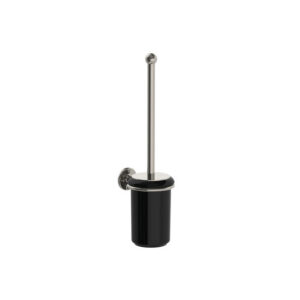 Lefroy Brooks Classic Black Toilet Brush Holder - Silver Nickel