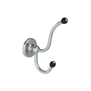 Lefroy Brooks Classic Black Double Robe Hook - Chrome
