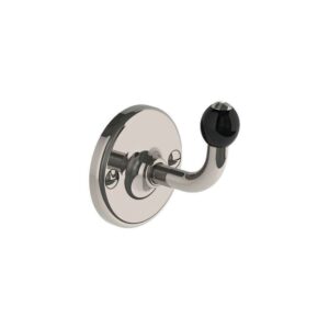 Lefroy Brooks Classic Black Robe Hook - Silver Nickel