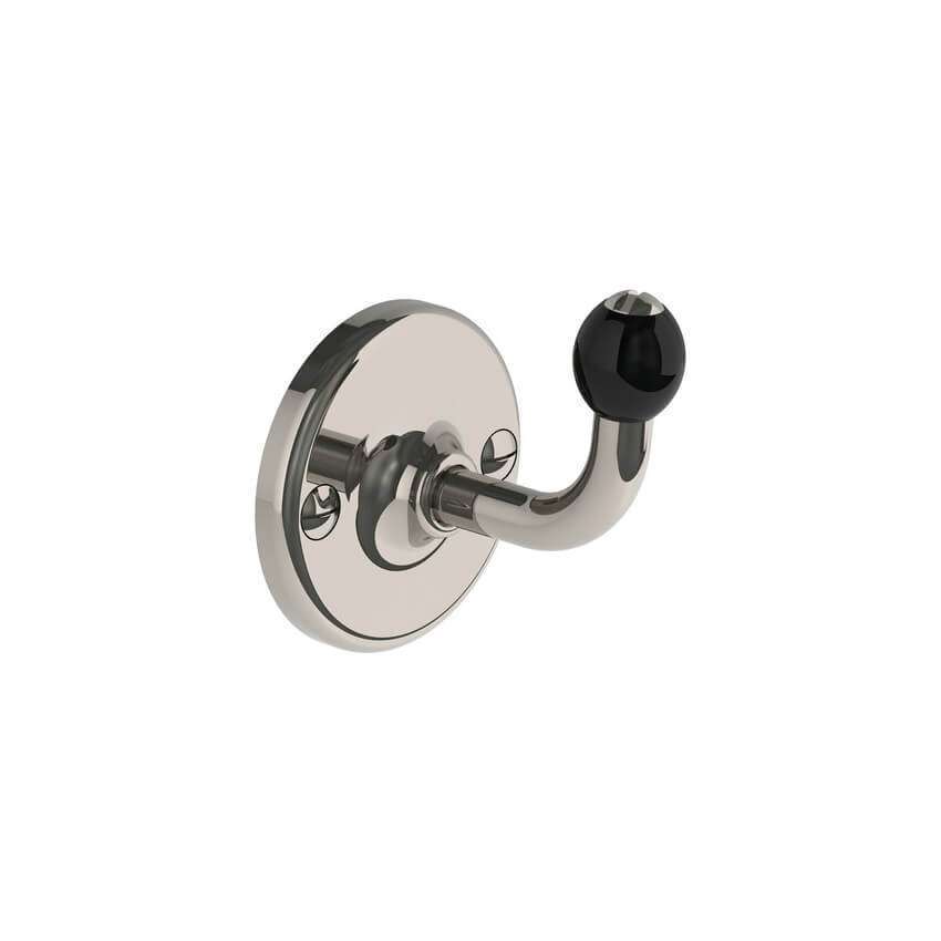 Lefroy Brooks Classic Black Robe Hook - Silver Nickel