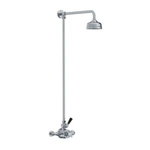 Lefroy Brooks Classic Black Thermostatic Valve With Riser - Chrome