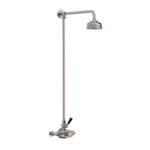 Lefroy Brooks Classic Black Thermostatic Valve With Riser - Silver Nickel
