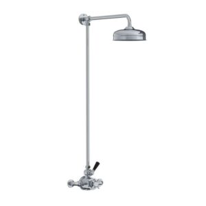 Lefroy Brooks Classic Black Thermostatic Valve With Riser - Chrome