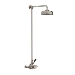 Lefroy Brooks Classic Black Thermostatic Valve With Riser - Silver Nickel