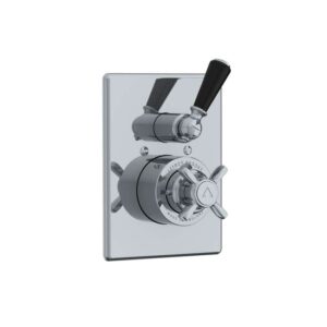 Lefroy Brooks Classic Black Concealed Thermostatic Valve - Chrome