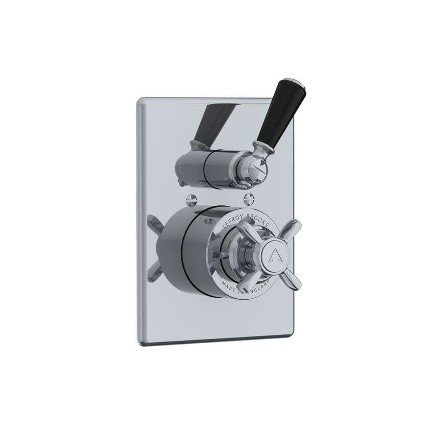 Lefroy Brooks Classic Black Concealed Thermostatic Valve - Chrome