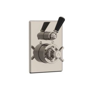 Lefroy Brooks Classic Black Concealed Thermostatic Valve - Silver Nickel
