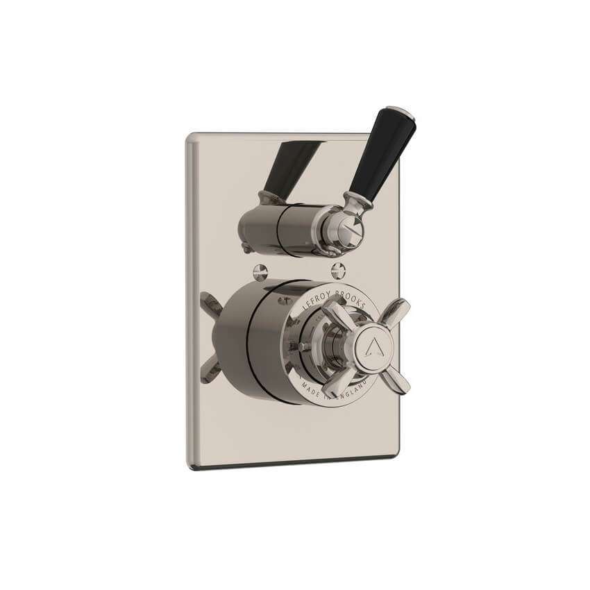 Lefroy Brooks Classic Black Concealed Thermostatic Valve - Silver Nickel