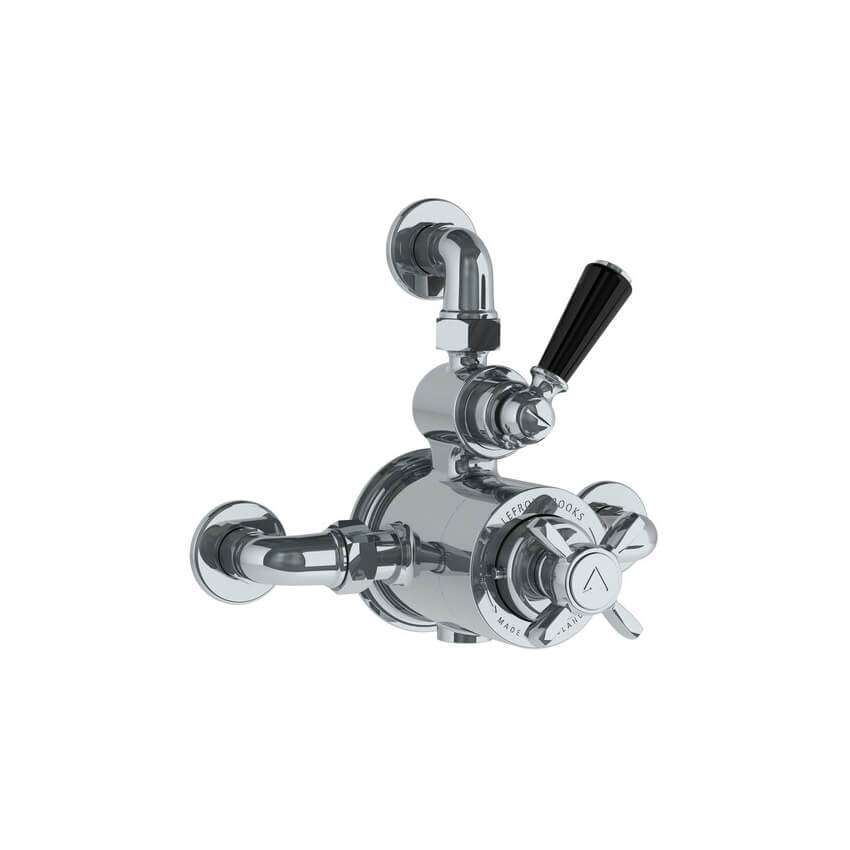 Lefroy Brooks Classic Black Thermostatic Valve With Top Return - Chrome