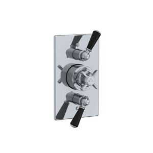 Lefroy Brooks Classic Black Concealed Dual Thermostatic Valve - Chrome