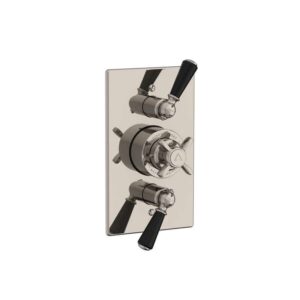 Lefroy Brooks Classic Black Concealed Dual Thermostatic Valve - Silver Nickel
