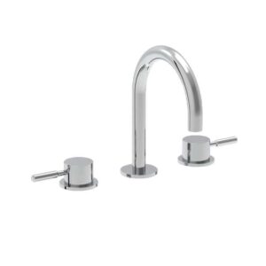 Coalbrook Domo deck mounted 3 hole basin mixer curved spout