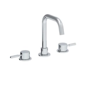 Coalbrook Domo 3 hole deck mounted basin mixer swivel angled spout