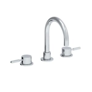 Coalbrook Domo 3 hole deck mounted basin mixer swivel round spout