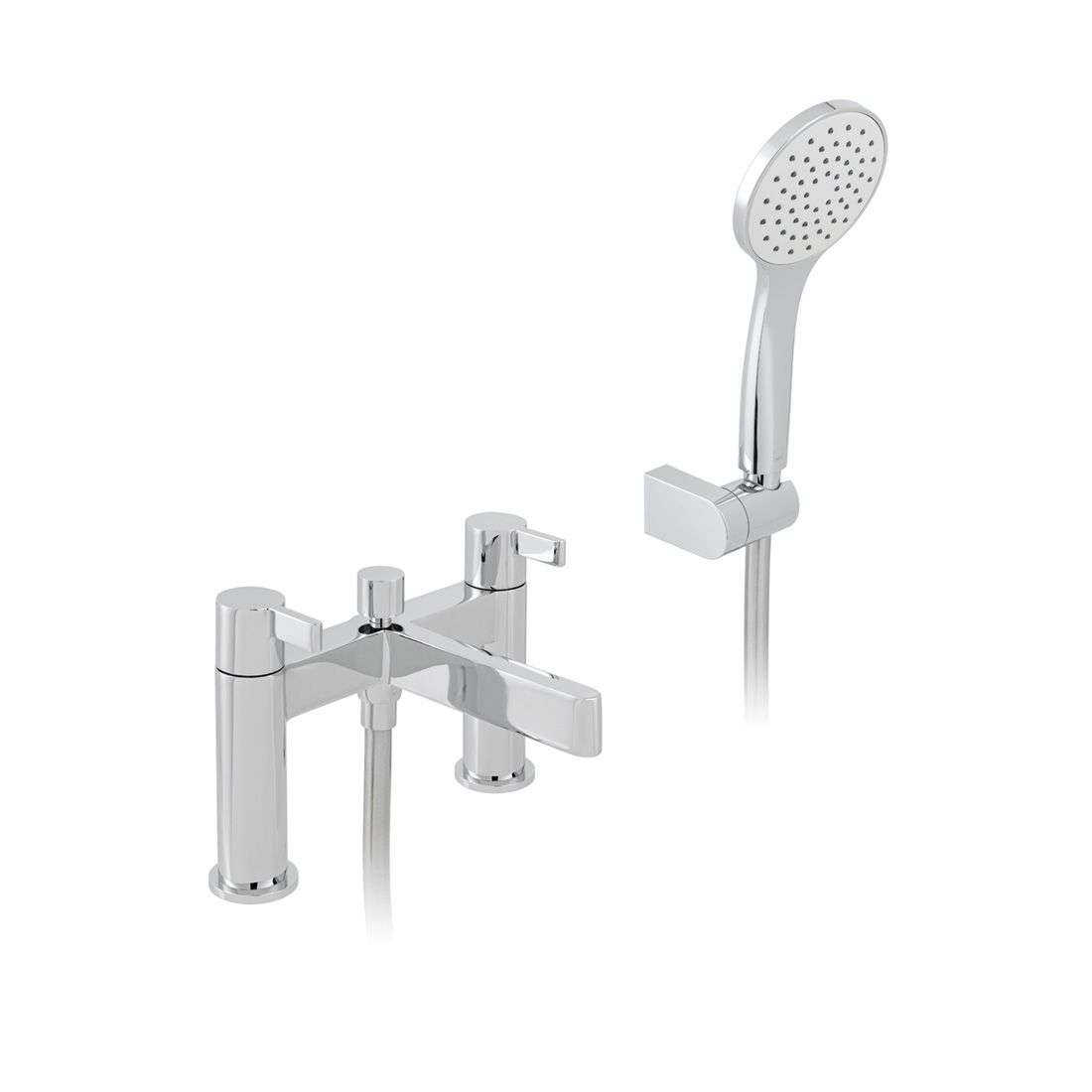 Vado Edit Deck Mounted Bath/Shower Mixer + Shower Kit - Chrome - Image 4