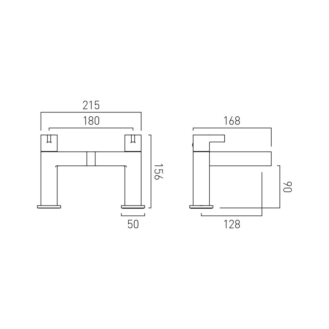 Vado Edit Deck Mounted Bath Filler - Brushed Nickel - Image 2