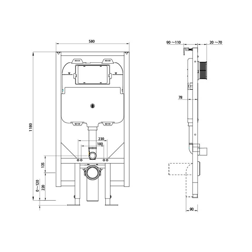 Abacus Slimline WC Frame - Image 2