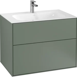 Villeroy & Boch Finion Vanity unit, 2 Drawers, 796 x 591 x 498 mm, Olive Matt Lacquer